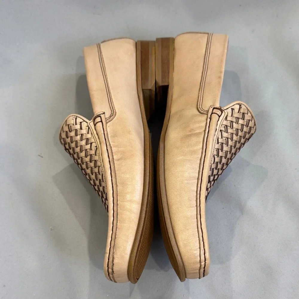 Donald J. Pliner Tan Woven Leather Slip-On Loafers 10 but wear like a 10.5 - 11